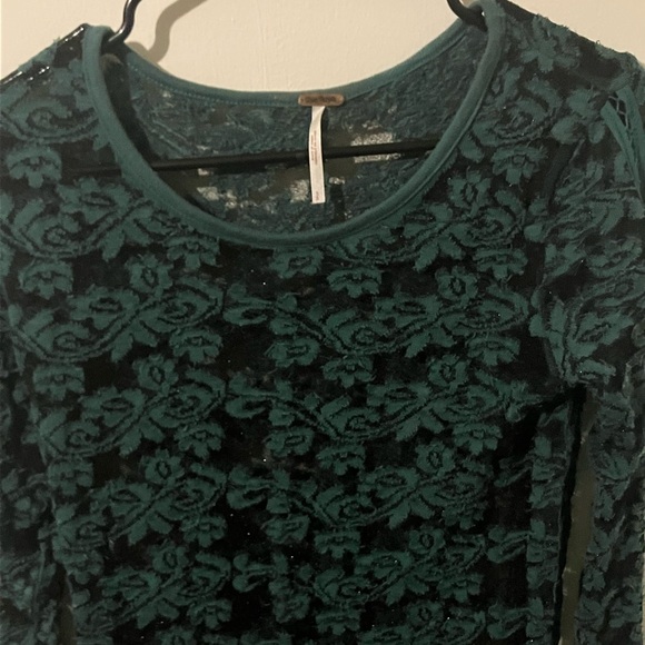 We The Free shiner lace emerald green top - Picture 4 of 7